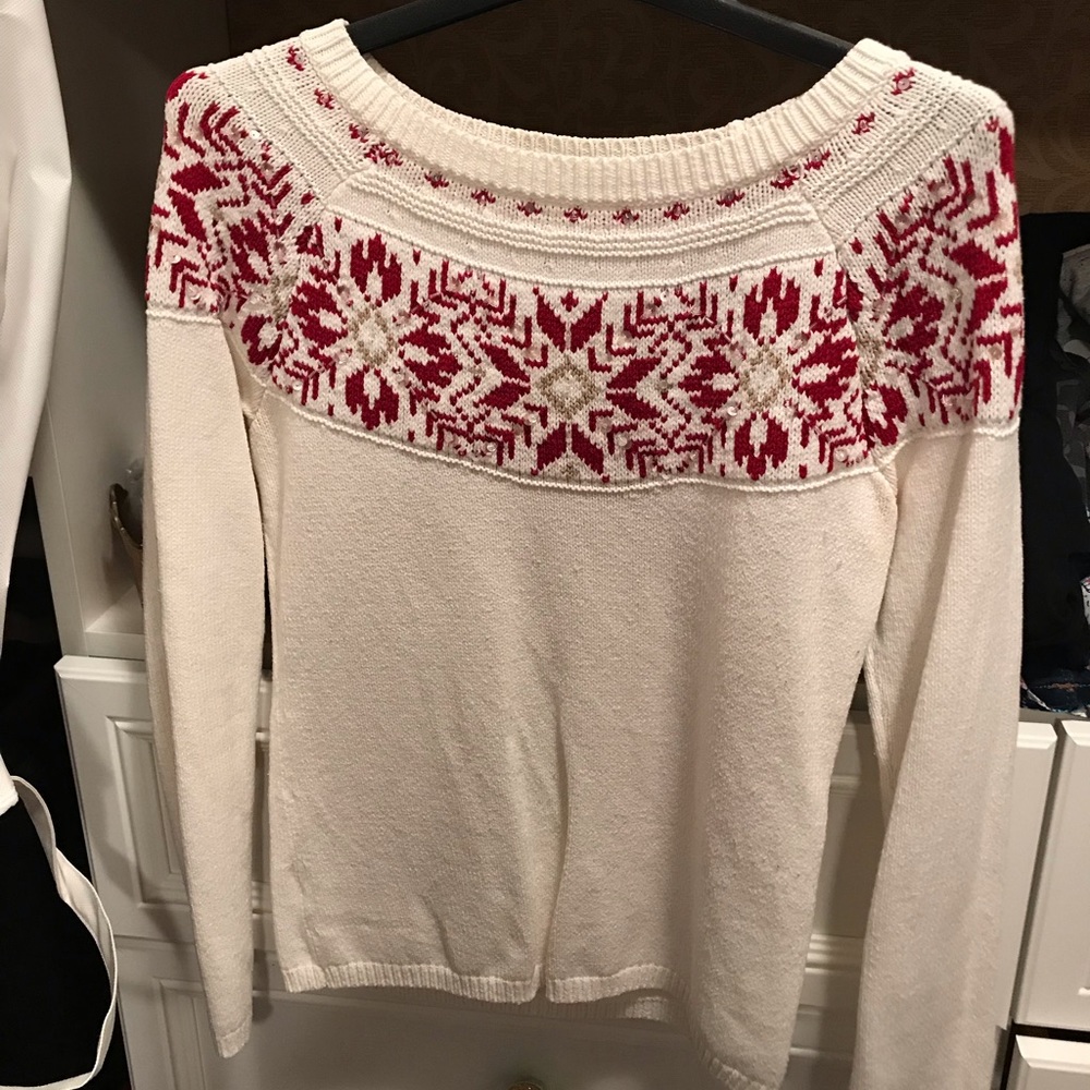 Ann Taylor Loft Christmas holiday pattern sweater
